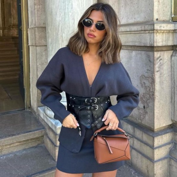 NWT Zara Studded Leather Cummerbund - Picture 16 of 16